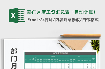 2022年部門月度工資匯總表（自動計算）