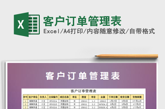 2021年客戶(hù)訂單管理表