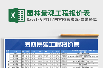 2021年園林景觀工程報價表