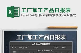 2021年工廠加工產(chǎn)品日報表