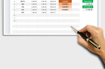 2021年賬款到期還款提醒表