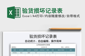 2021年驗(yàn)貨損壞記錄表