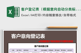 2021年客戶登記表（根據(jù)意向自動(dòng)分類標(biāo)記）