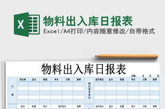 2021年物料出入庫日報表