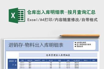 2021年倉(cāng)庫(kù)出入庫(kù)明細(xì)表-按月查詢匯總