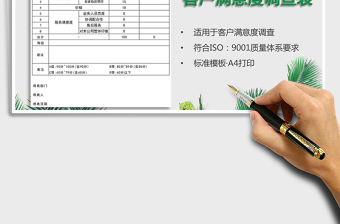2021年客戶滿意度調(diào)查表（自動合計）