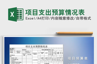 2021年項目支出預算情況表免費下載