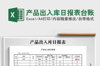 2021年產(chǎn)品出入庫日報表臺賬