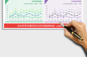 2021年清新水彩堆積折線圖 趨勢分析
