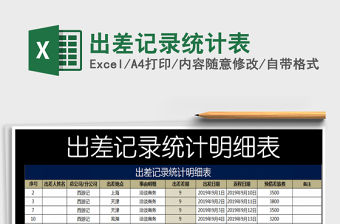 2021年出差記錄統計表