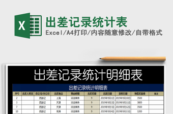 2021年出差記錄統(tǒng)計(jì)表
