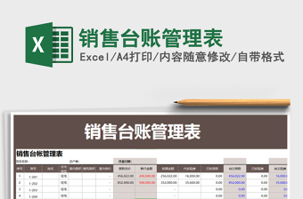 2021年銷售臺賬管理表