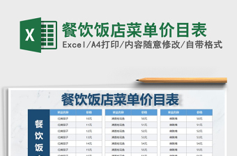 2022餐饮外卖同行价格报表制作