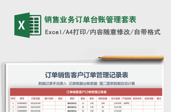 2021年銷售業務訂單臺賬管理套表