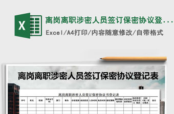 2021年離崗離職涉密人員簽訂保密協(xié)議登記表