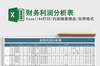 2021年财务利润分析表