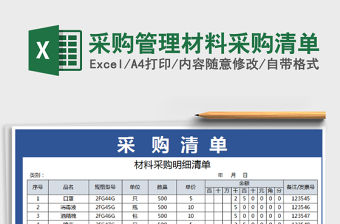2021年采購管理材料采購清單免費下載
