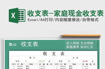 2021年收支表-家庭現金收支表