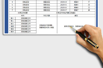 2021年個人表格工作周報表計劃表