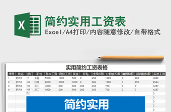 2021年簡約實用工資表