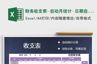 2021年財(cái)務(wù)收支表-自動(dòng)月統(tǒng)計(jì)-日期自動(dòng)生成