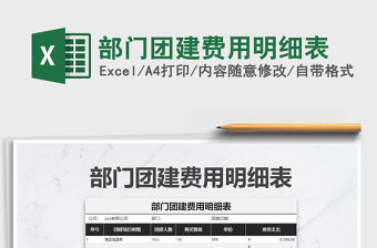 2021年部門團建費用明細表