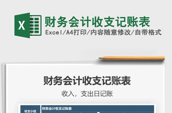 2021年財務會計收支記賬表