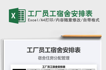 2021年工廠員工宿舍安排表