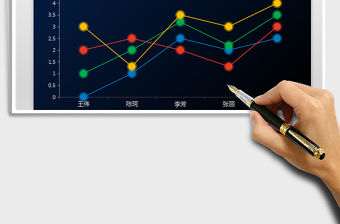 2021年彩色科技折線圖 金融趨勢分析財務報表