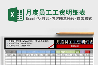 2021年月度員工工資明細表