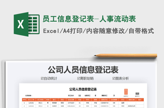 2021年員工信息登記表-人事流動(dòng)表