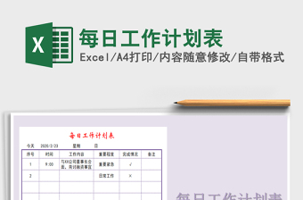 2021年每日工作计划表