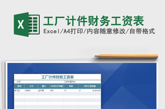 2021年工廠計件財務(wù)工資表