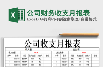 2021年公司財務收支月報表