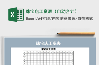 2021年珠寶店工資表（自動合計）