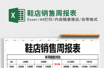 2021年鞋店銷售周報表