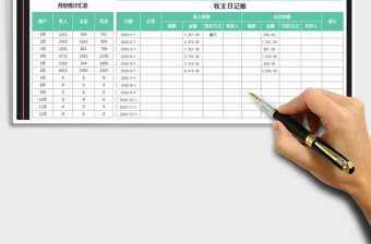 2021年月收支日記賬-圖表對(duì)比