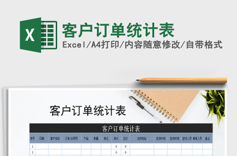 2021年客戶(hù)訂單統(tǒng)計(jì)表