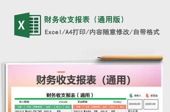 2021年財務(wù)收支報表（通用版）