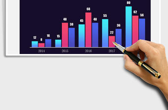 2021年彩色漸變務簇狀柱形圖