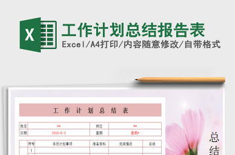 2021年工作計劃總結報告表