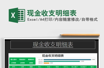 2021年現(xiàn)金收支明細(xì)表