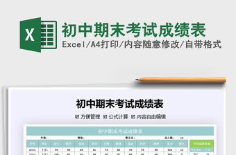 2021年初中期末考試成績表