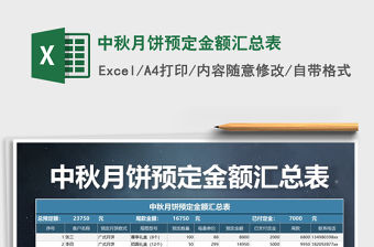 2021年中秋月餅預(yù)定金額匯總表