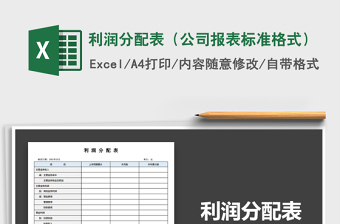 2021年利潤(rùn)分配表（公司報(bào)表標(biāo)準(zhǔn)格式）