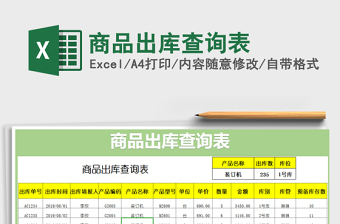 2021年商品出庫(kù)查詢表