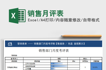 2021年銷售月評表