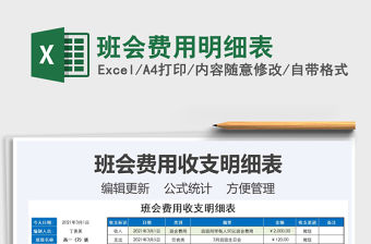 2021年班會費用明細表