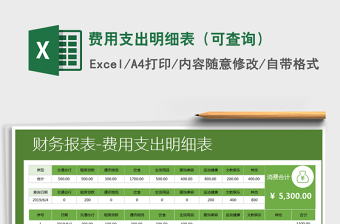 2021年費(fèi)用支出明細(xì)表（可查詢）
