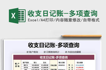 2021年收支日記賬-多項查詢